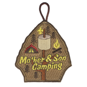 Mother and Son Camping Activity Patch and Scouting America fleur de lis