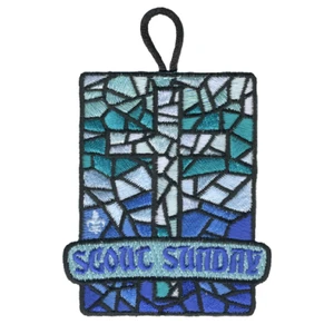 Scout Sunday Activity Patch Cross and Scouting America fleur de lis
