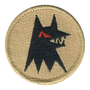Red Eyed Wolf Patch - embroidered 2 inch round