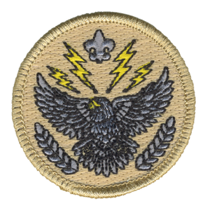 Lightning Bolt Eagle Patch - embroidered 2 inch round Lightning Bolt Eagle Patch - embroidered 2 inch round