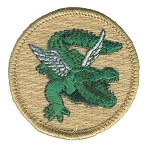 Flying Gator Patch - embroidered 2 inch round