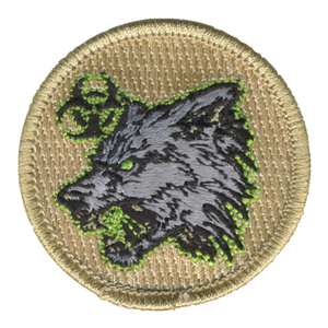 Atomic Wolf Patch - embroidered 2 inch round