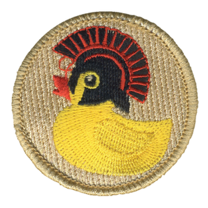 Spartan Rubber Ducky Patch - embroidered 2 inch round