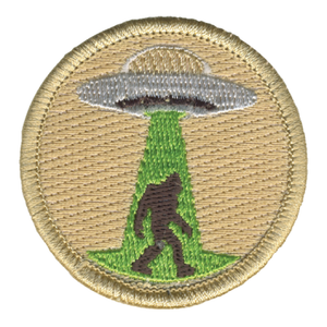 Alien Abducted Sasquatch Patch - embroidered 2 inch round
