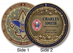 Eagle Scout Coin Front and Back - Scouting America