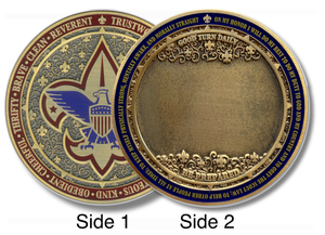Scout Troop Coin - Gift Acknowledgment Recognition Appreciation Front and Back - Scouting America