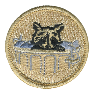 Raccoon in Trashcan Patch - embroidered 2 inch round
