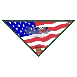 Scouting America Troop American Flag Design Neckerchief with the Scout Oath and the Scout Law