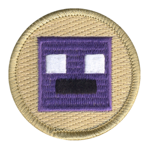 Purple Pixel Cube Monster Patrol Patch - embroidered 2 in round