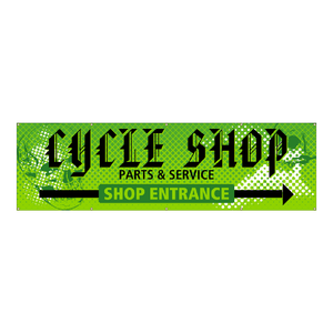 Bicycle Shop Theme Vinyl Banner (SP7897) Bicycle Shop Theme Vinyl Banner (SP7897)