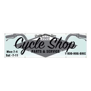 Bicycle Shop Theme Vinyl Banner (SP7898) Bicycle Shop Theme Vinyl Banner (SP7898)