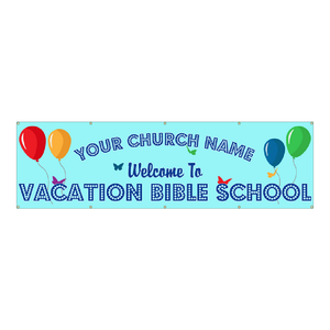 Welcome to Vacation Bible School Event Vinyl Banner (SP7892) Welcome to Vacation Bible School Event Vinyl Banner (SP7892)