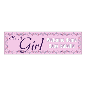 It's A Girl! Welcome Home Baby Vinyl Banner (SP7867)