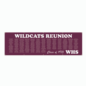 High School Reunion Vinyl Banner - Name List High School Reunion Vinyl Banner - Name List