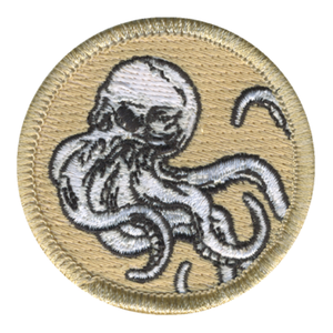 Skull Head Octopus Patrol Patch - embroidered 2 in round