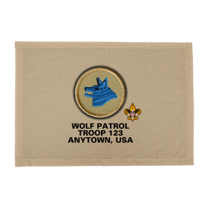 BSA Troop Patrol Patch Flag with Wolf Patrol Patch