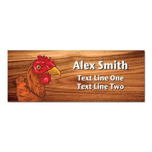 4-H Name Tag - Chicken (Cherry Wood)