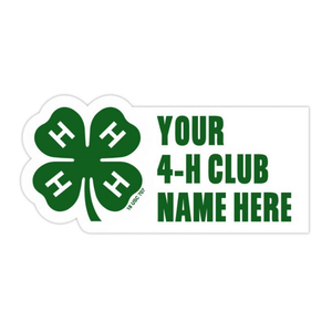 4-H Logo with Club Name 4-H Sticker