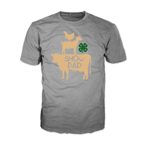 Stacked Animal Show Dad 4-H Graphic Tee - Sport Grey Stacked Animal Show Dad 4-H Graphic Tee - Sport Grey