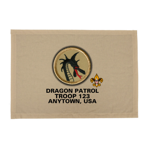 BSA Troop Patrol Patch Flag with Dragon Patrol Patch