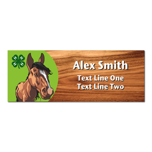 4-H Name Tag - Horse On Green (Cherry Wood) 4-H Name Tag - Horse On Green (Cherry Wood)