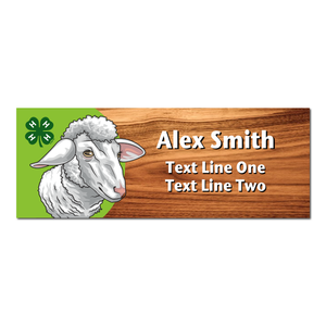 4-H Name Tag - Sheep With Green Background (Cherry Wood) 4-H Name Tag - Sheep With Green Background (Cherry Wood)
