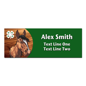 4-H Name Tag - Horse With Green (Cherry Wood) 4-H Name Tag - Horse With Green (Cherry Wood)
