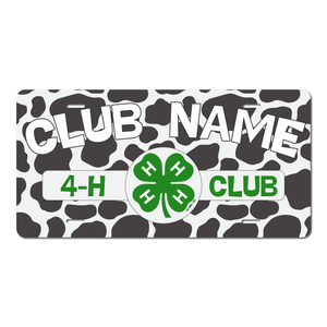 4-H License Plate – Custom – Cow Print 4-H License Plate – Custom – Cow Print