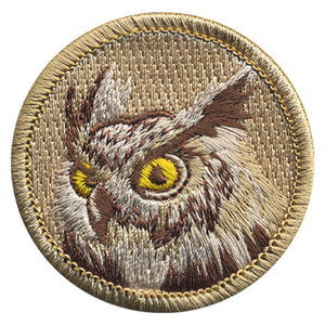 Horned Owl Scout Patrol Patch - embroidered 2 inch round