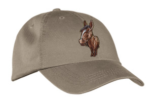Farming Life Washed Twill Cap with Embroidered Full Horse EB7797