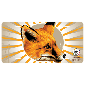 Wood Badge License Plate With Wood Badge Fox Critter and Wood Badge Logo