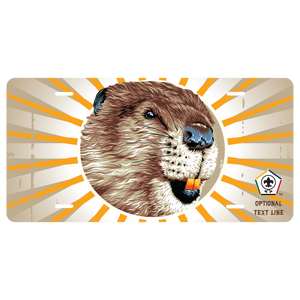 Wood Badge License Plate With Wood Badge Beaver Critter and Wood Badge Logo Wood Badge License Plate With Wood Badge Beaver Critter and Wood Badge Logo