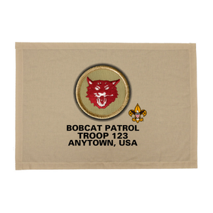 BSA Troop Patrol Patch Flag with Bobcat Patrol Patch
