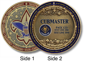 BSA Logo Scout BSA Cubmaster Coin Front and Back BSA Logo Scout BSA Cubmaster Coin Front and Back