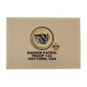 BSA Troop Patrol Patch Flag with Badger Patrol Patch