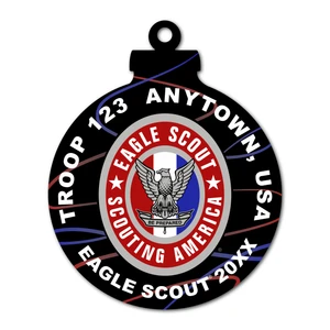 Eagle Scout Christmas Ornament - Full Color Eagle Scout Rank Holiday Ornament [FRONT]