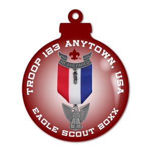 Red Eagle Scout Be Prepared Christmas Ornament [FRONT]