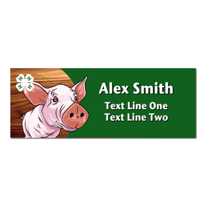 4-H Name Tag - Pig With Green Background (Cherry Wood) 4-H Name Tag - Pig With Green Background (Cherry Wood)