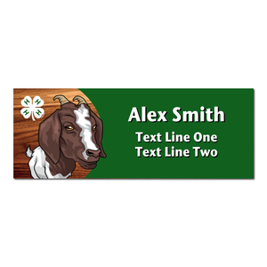 4-H Name Tag - Goat With Green Background (Cherry Wood) 4-H Name Tag - Goat With Green Background (Cherry Wood)