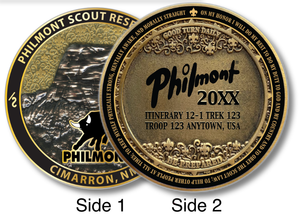 Philmont Coin with Philmont Tooth of Time and Philmont Bull