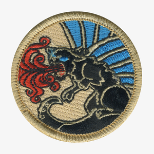 Winged Flaming Panther Patrol Patch - embroidered 2 in round Winged Flaming Panther Patrol Patch - embroidered 2 in round
