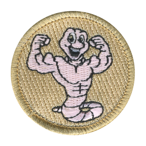 Muscle Worm Patrol Patch - embroidered 2 in round