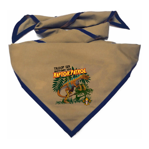 Troop Neckerchief with Raptor Patrol Design and BSA Logo Troop Neckerchief with Raptor Patrol Design and BSA Logo