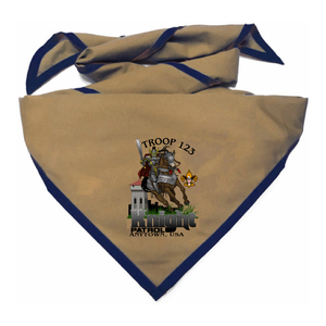 Troop Neckerchief with Knight Patrol Design and BSA Logo Troop Neckerchief with Knight Patrol Design and BSA Logo