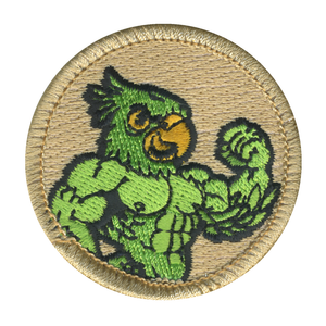 Buff Parrot Patrol Patch - embroidered 2 in round