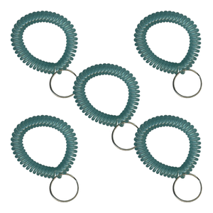 Translucent Glow in the Dark Wrist Coils with Steel Key - 5 Pack Translucent Glow in the Dark Wrist Coils with Steel Key - 5 Pack