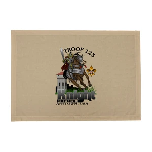 Troop Patrol Flag with Knight On Horse Patrol and Scouting America logo