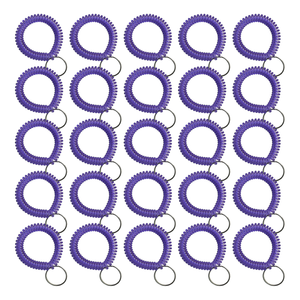 Translucent Violet Wrist Coils with Steel Key - 25 Pack Translucent Violet Wrist Coils with Steel Key - 25 Pack