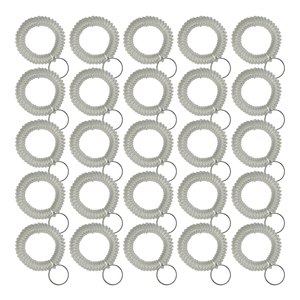 Translucent Clear Wrist Coils with Steel Key - 25 Pack Translucent Clear Wrist Coils with Steel Key - 25 Pack
