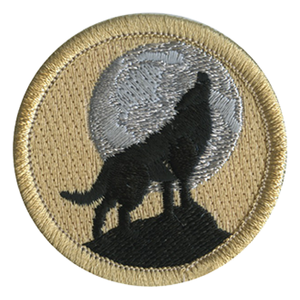 Howling Night Wolf Scout Patrol Patch - embroidered 2 inch round by ClassB Howling Night Wolf Scout Patrol Patch - embroidered 2 inch round by ClassB